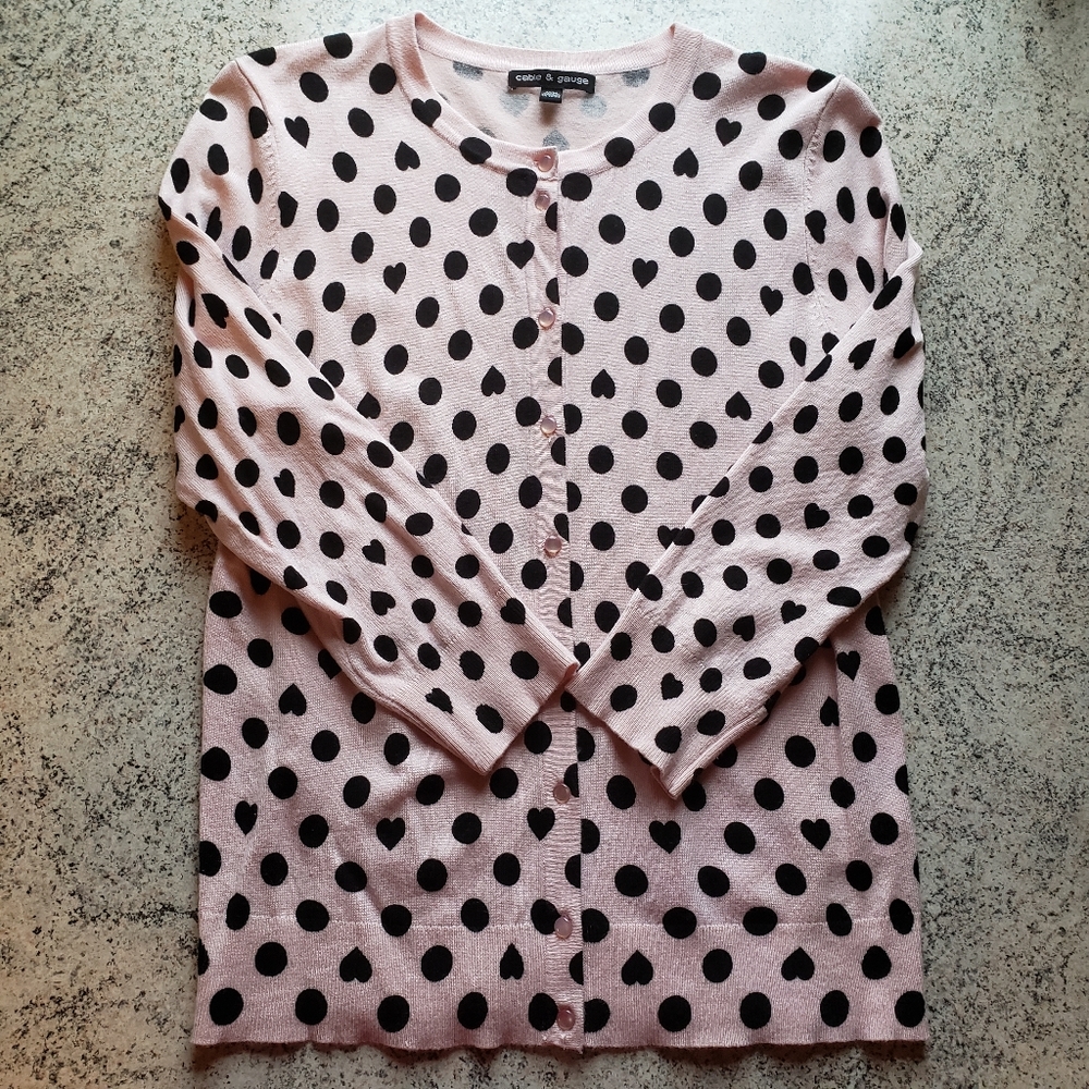 Cable & Gauge Hearts and Polka Dots Sweater
